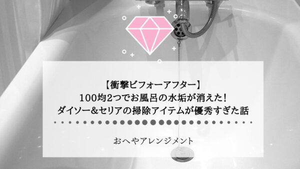 【衝撃ビフォーアフター】100均2つでお風呂の水垢が消えた！ダイソー＆セリアの掃除アイテムが優秀すぎた話